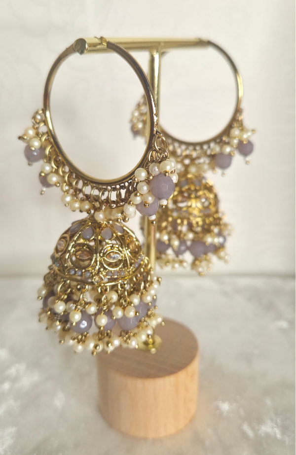 Jhumka Ring Dusty Grey