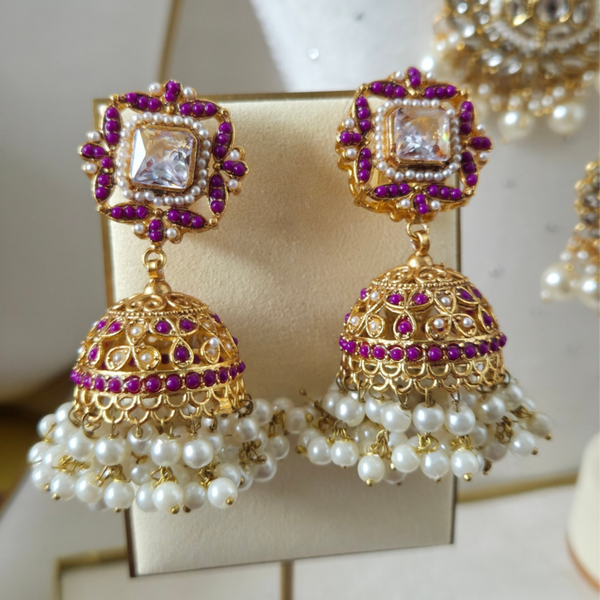 Noratan Jhumki - Purple D1