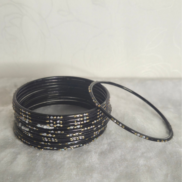 Bindhiya Chooriya set - black 12 st