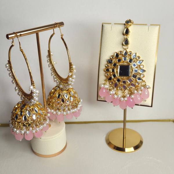 Maang teeka Akshara - Light pink
