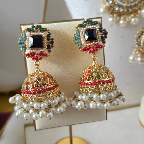 Noratan Jhumki - Black D1