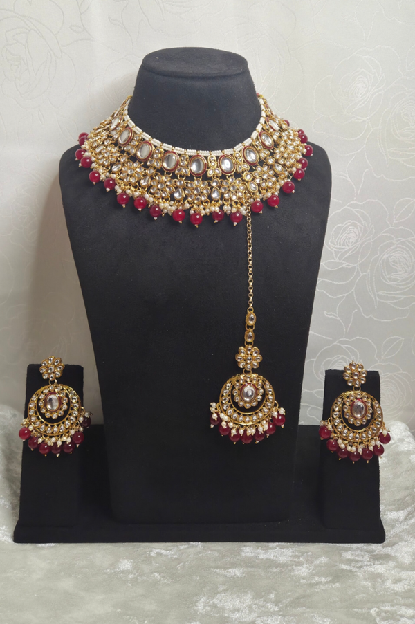 Kundan Amaliya set - Red