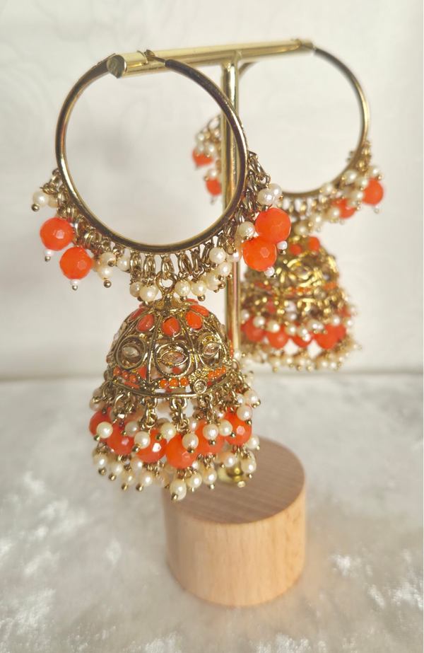Jhumka Ring Orange