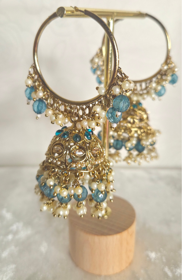 Jhumka Ring Sky Blue