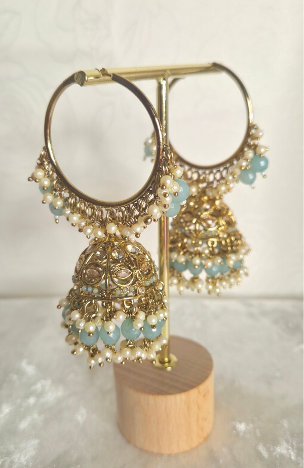 Jhumka Ring Baby Blue