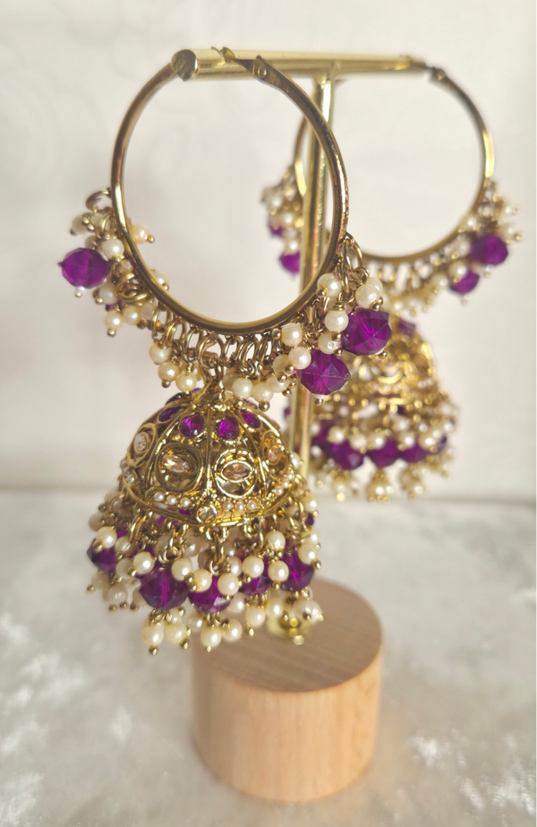 Jhumka Ring Purple