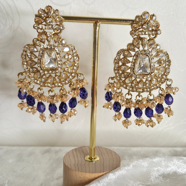 Kundan Polki - Dark Blue D1