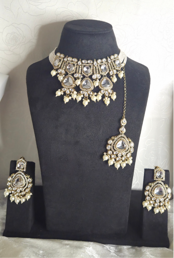 Kundan Heerandi set - Champagne