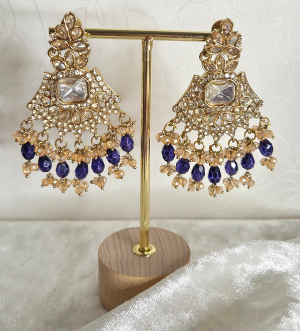 Kundan Polki - Dark Blue D2
