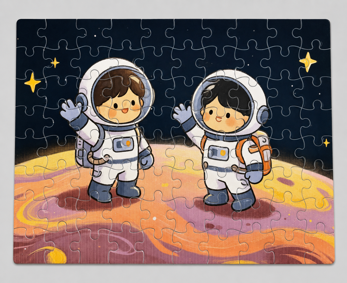 Cute Astronaut Space Adventure Puzzle – 80-Piece Kids Jigsaw for Ages 5+, Fun Educational STEM Toy