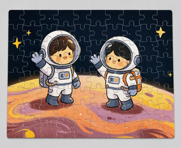 Cute Astronaut Space Adventure Puzzle – 80-Piece Kids Jigsaw for Ages 5+, Fun Educational STEM Toy