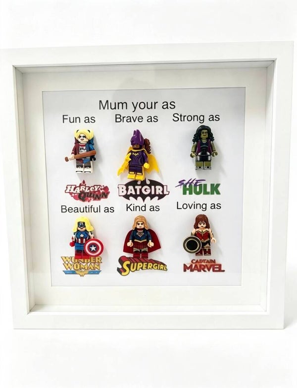 Personalised Superhero-Inspired Mum Shadow Box Frame – Unique Gift for Mum