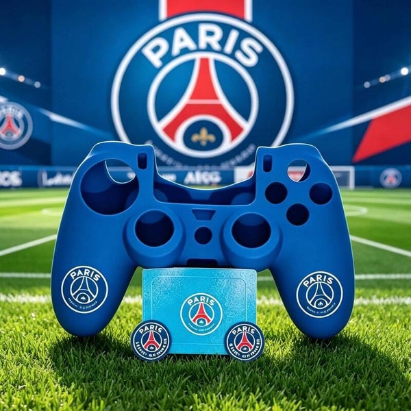 PS5 Football Controller Silicone Cover & Thumb Grip Set – Paris Fan-Inspired Gaming Accessories for PlayStation 4 Controllers