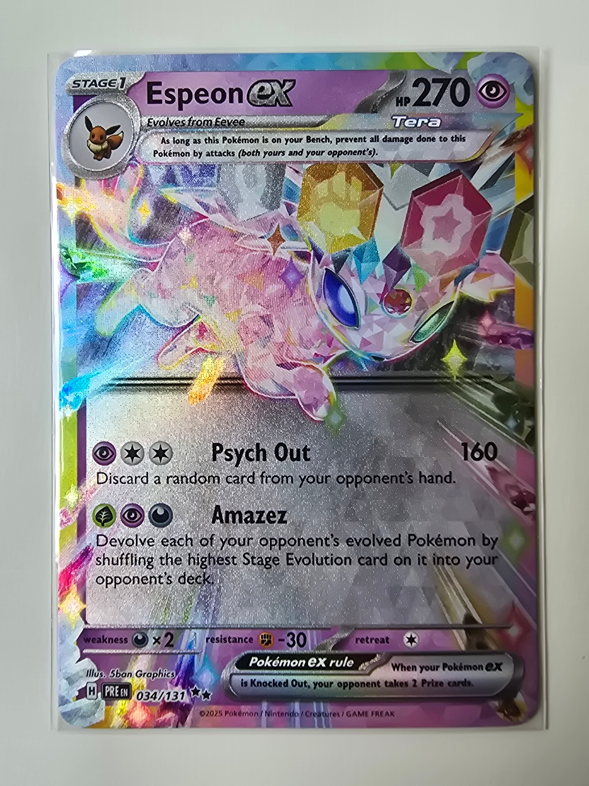 ESPEON EX (PRISMATIC EVOLUTIONS 034/131) (TRADING CARD)