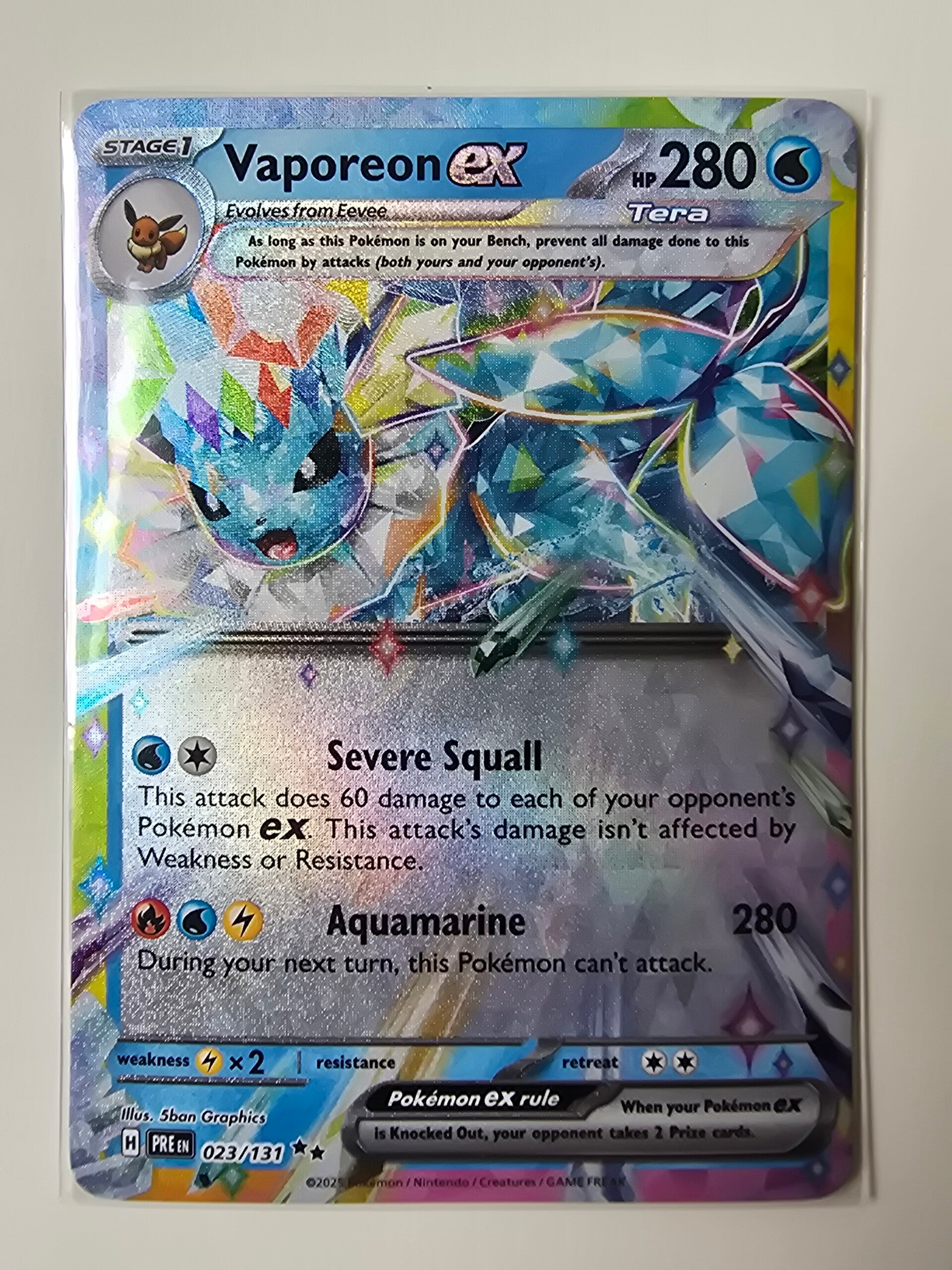 VAPOREON EX (PRISMATIC EVOLUTIONS 023/131) (TRADING CARD)