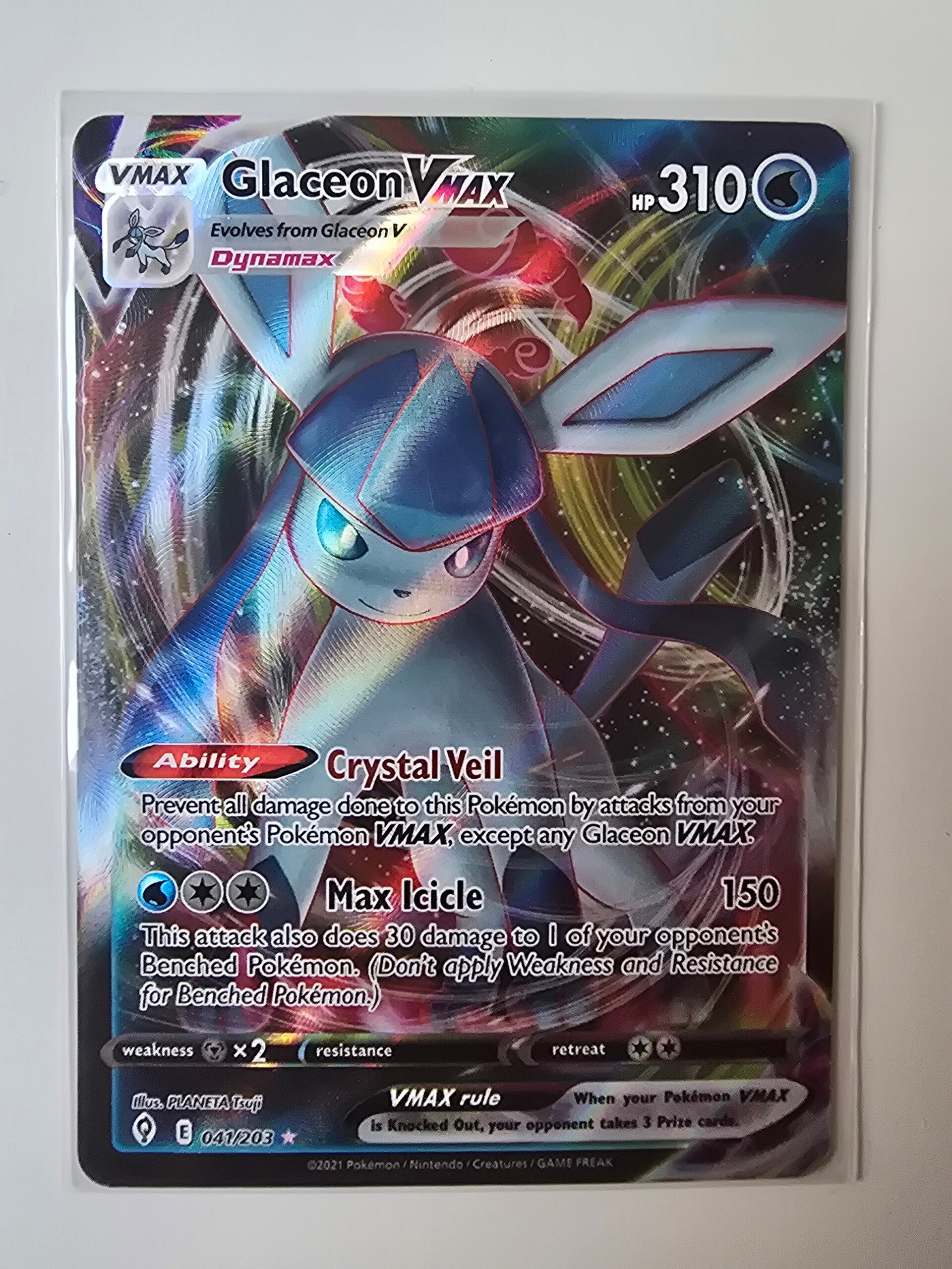 GLACEON VMAX (EVOLVING SKIES 041/203) (TRADING CARD)