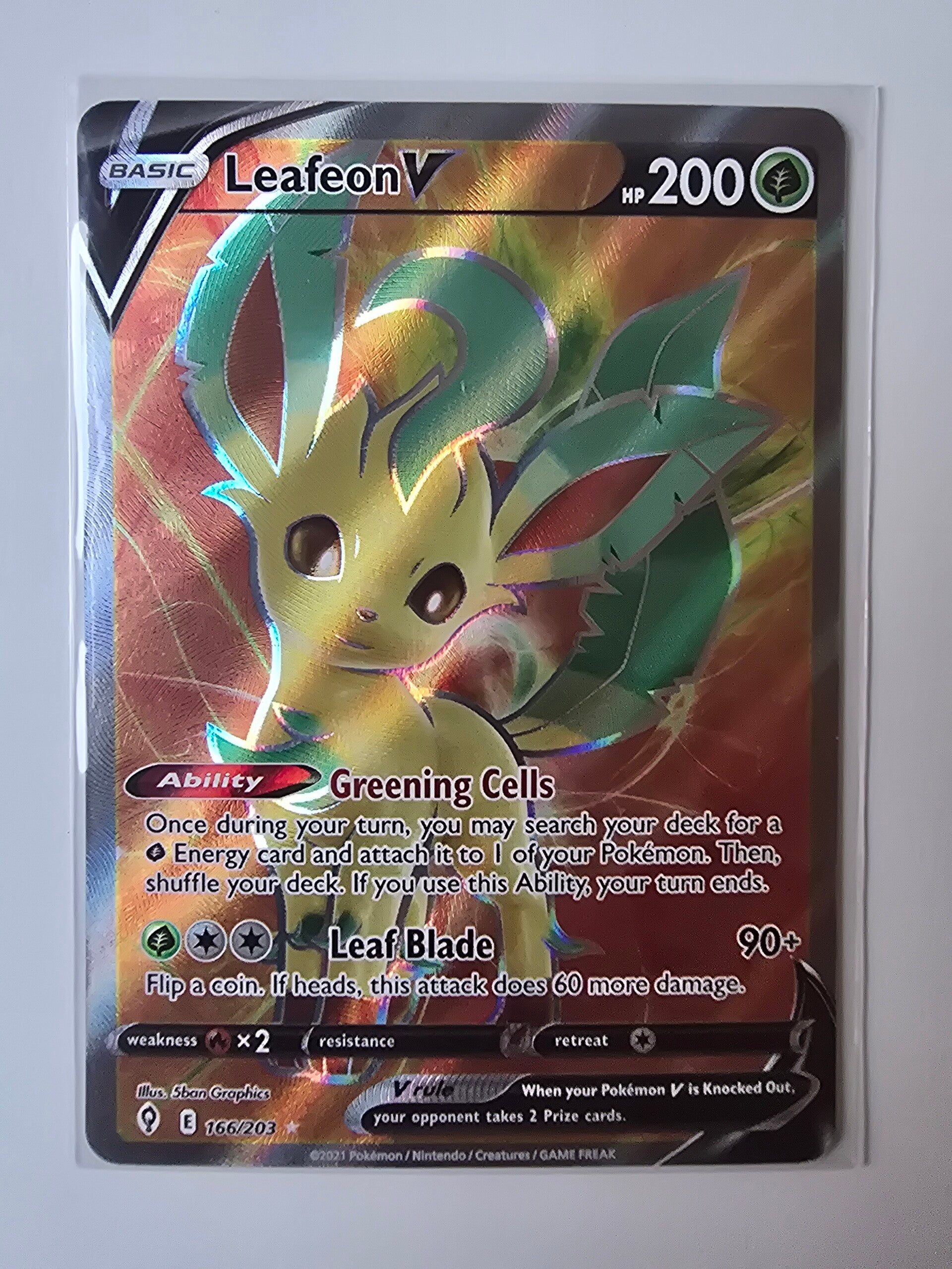 LEAFEON V (EVOLVING SKIES 166/203 ) (TRADING CARD)