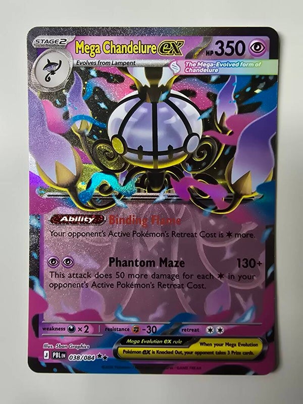MEGA CHANDELURE EX (PITCH BLACK 038/084) (TRADING CARD)