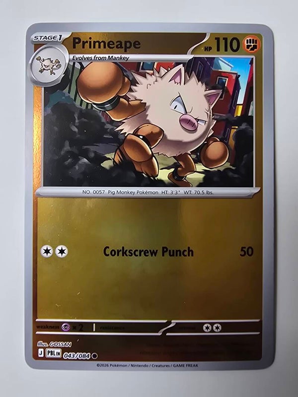 PRIMEAPE (PITCH BLACK 043/084) (REVERSE HOLO) (TRADING CARD)