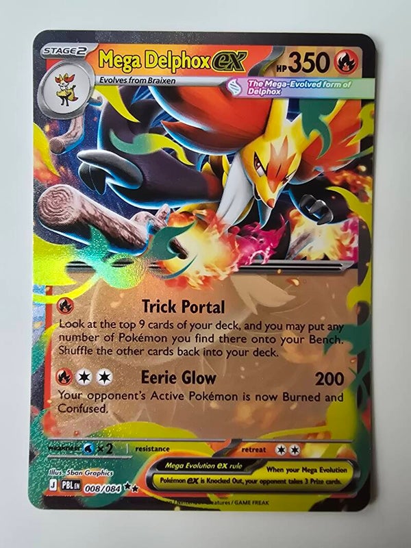 MEGA DELPHOX EX (PITCH BLACK 008/084) (TRADING CARD)