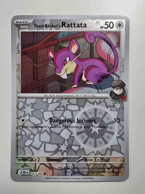 TEAM ROCKET'S RATTATA (DESTINED RIVALS 147/182) (REVERSE HOLO) (TRADING CARD)