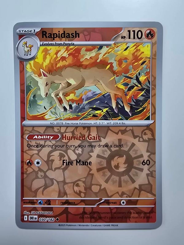 RAPIDASH (DESTINED RIVALS 030/182) (REVERSE HOLO) (TRADING CARD)