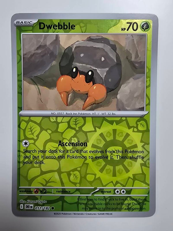 DWEBBLE (DESTINED RIVALS 011/182) (REVERSE HOLO) (TRADING CARD)