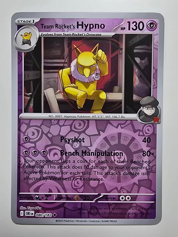 TEAM ROCKET'S HYPNO (DESTINED RIVALS 080/182) (REVERSE HOLO) (TRADING CARD)