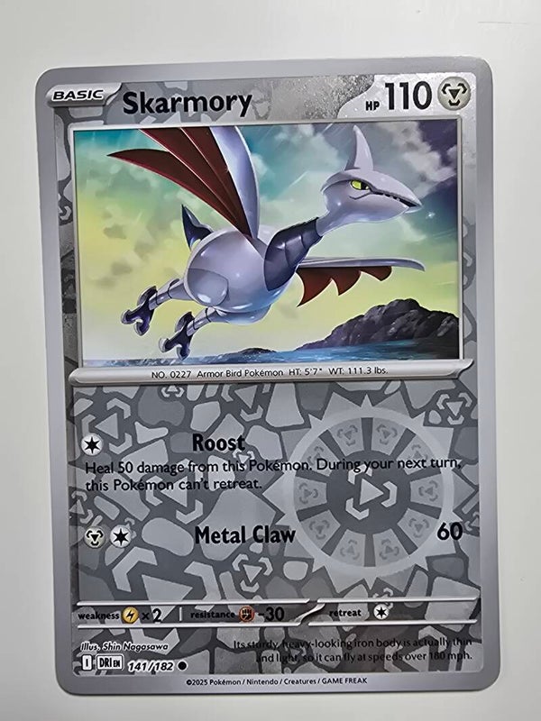 SKARMORY (DESTINED RIVALS 141/182) (REVERSE HOLO) (TRADING CARD)