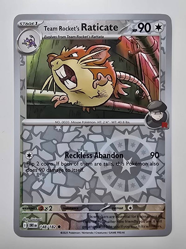 TEAM ROCKET'S RATICATE (DESTINED RIVALS 148/182) (REVERSE HOLO) (TRADING CARD)
