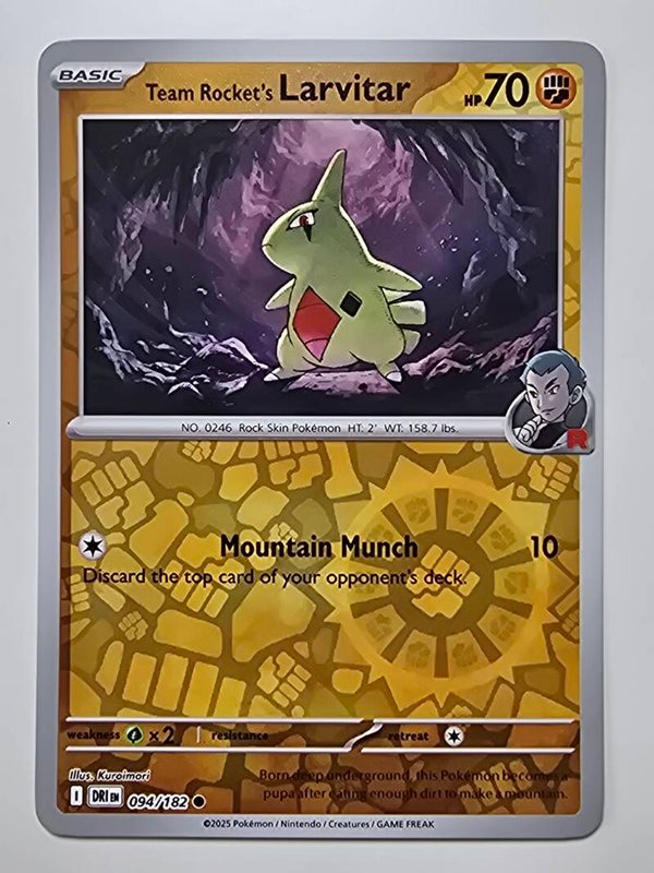 TEAM ROCKET'S LARVITAR (DESTINED RIVALS 094/182) (REVERSE HOLO) (TRADING CARD)