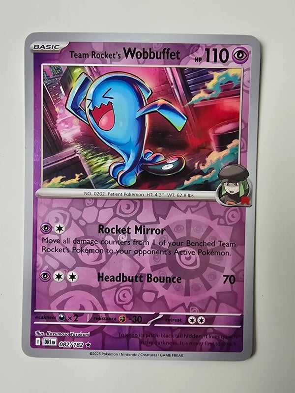 TEAM ROCKET'S WOBBUFFET (DESTINED RIVALS 082/182) (REVERSE HOLO) (TRADING CARD)