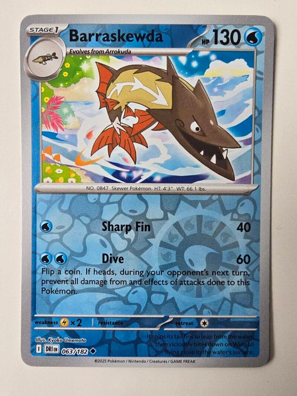 BARRASKEWDA (DESTINED RIVALS 063/182) (REVERSE HOLO) (TRADING CARD)