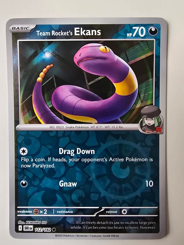 TEAM ROCKET'S EKANS (DESTINED RIVALS 112/182) (REVERSE HOLO) (TRADING CARD)