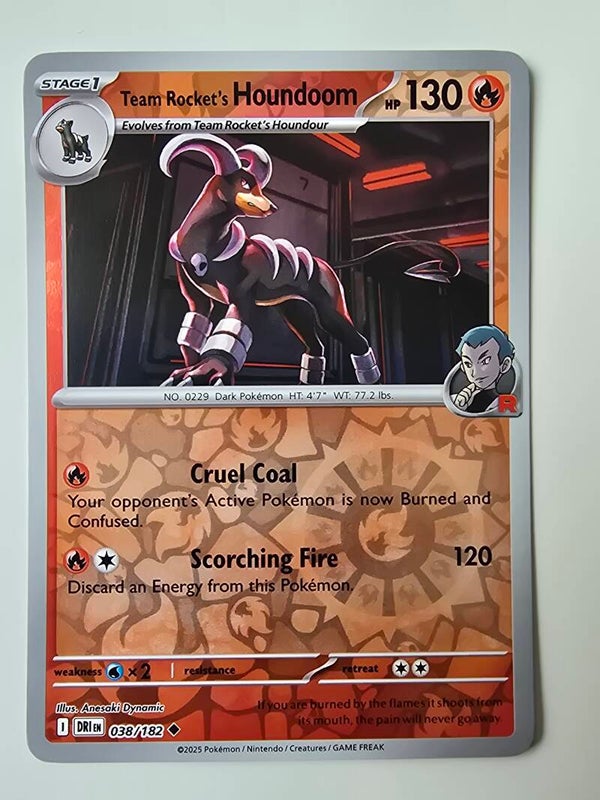 TEAM ROCKET'S HOUNDOOM (DESTINED RIVALS 038/182) (REVERSE HOLO) (TRADING CARD)