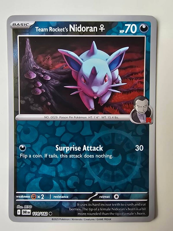 TEAM ROCKET'S NIDORAN ♀ (DESTINED RIVALS 114/182) (REVERSE HOLO) (TRADING CARD)