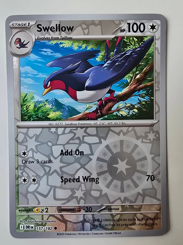 SWELLOW (DESTINED RIVALS 157/182) (REVERSE HOLO) (TRADING CARD)
