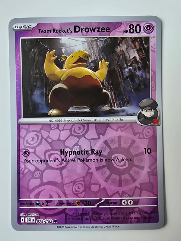 TEAM ROCKET'S DROWZEE (DESTINED RIVALS 079/182) (REVERSE HOLO) (TRADING CARD)