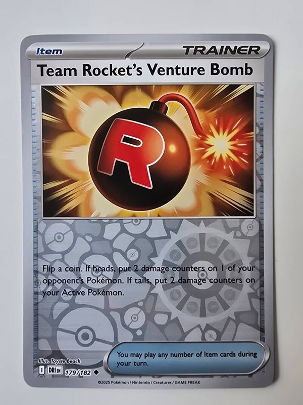 TEAM ROCKET'S VENTURE BOMB (DESTINED RIVALS 179/182) (REVERSE HOLO) (TRADING CARD)