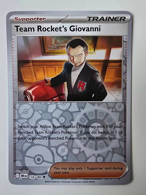 TEAM ROCKET'S GIOVANNI (DESTINED RIVALS 174/182) (REVERSE HOLO) (TRADING CARD)