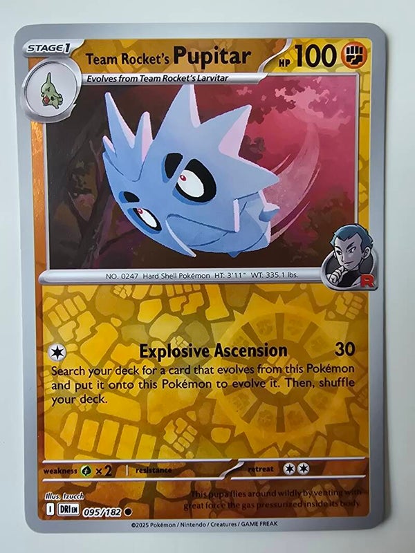 TEAM ROCKET'S PUPITAR (DESTINED RIVALS 095/182) (REVERSE HOLO) (TRADING CARD)