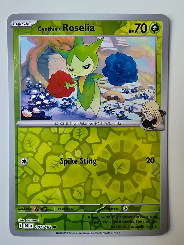 CYNTHIA'S ROSELIA (DESTINED RIVALS 007/182) (REVERSE HOLO) (TRADING CARD)