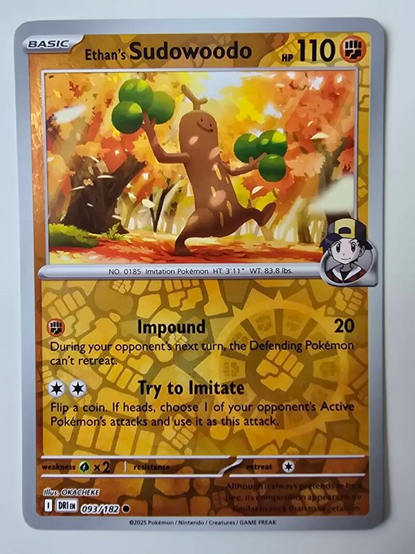 ETHAN'S SUDOWOODO (DESTINED RIVALS 093/182) (REVERSE HOLO) (TRADING CARD)