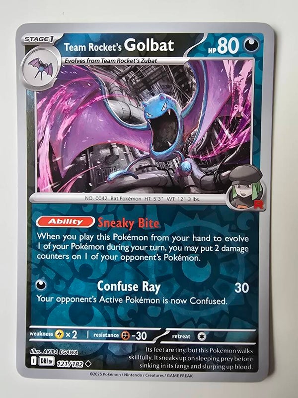 TEAM ROCKET'S GOLBAT (DESTINED RIVALS 121/182) (REVERSE HOLO) (TRADING CARD)