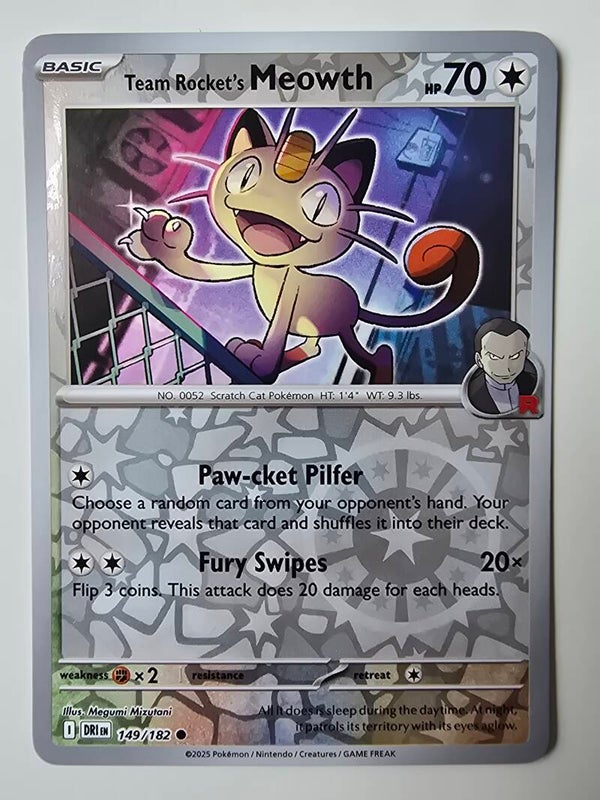 TEAM ROCKET'S MEOWTH (DESTINED RIVALS 149/182) (REVERSE HOLO) (TRADING CARD)