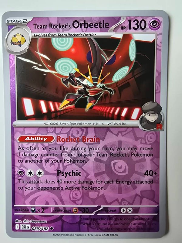 TEAM ROCKET'S ORBEETLE (DESTINED RIVALS 089/182) (REVERSE HOLO) (TRADING CARD)