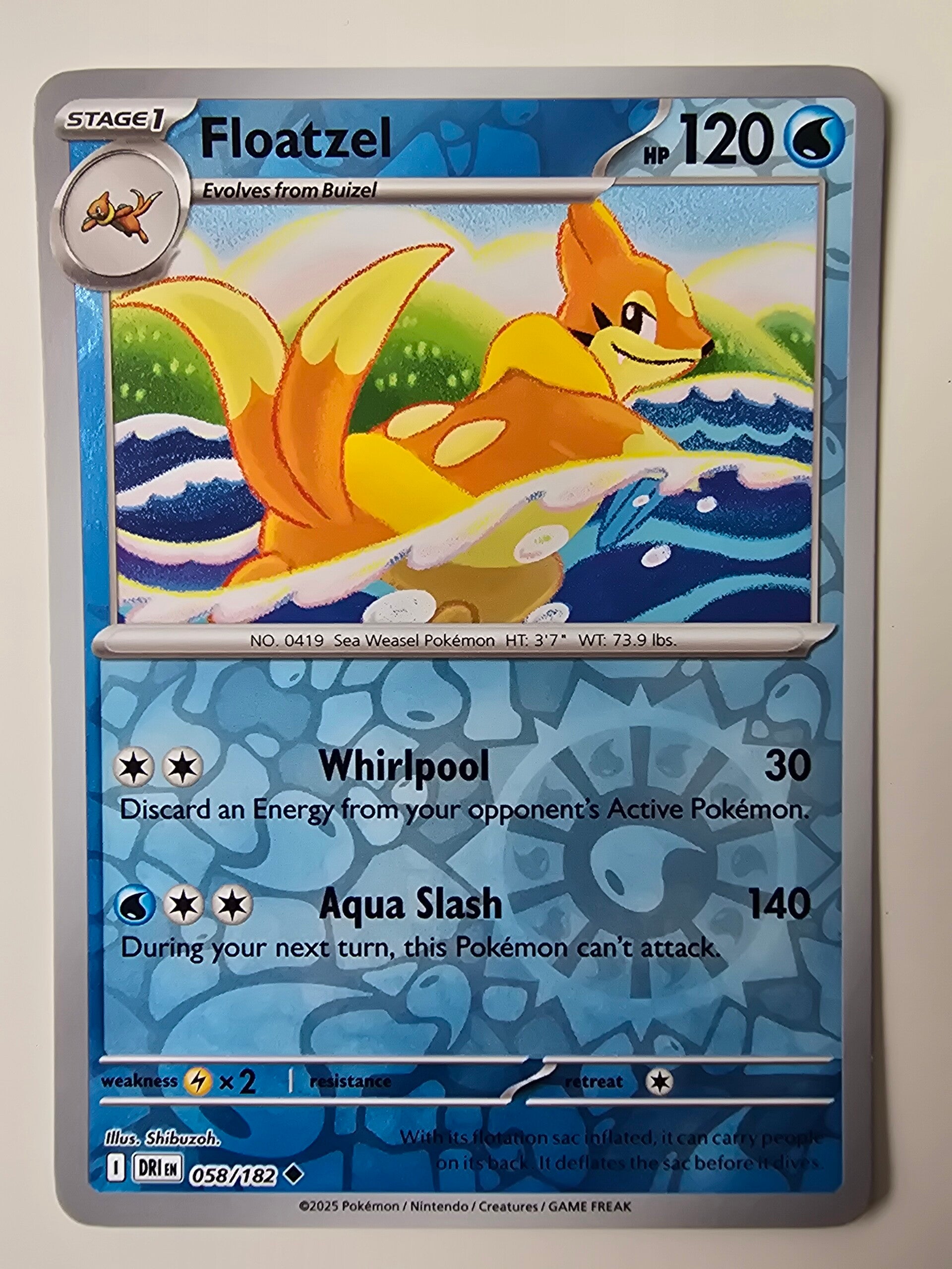 FLOATZEL (DESTINED RIVALS 058/182) (REVERSE HOLO) (TRADING CARD)
