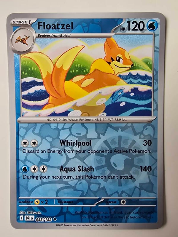 FLOATZEL (DESTINED RIVALS 058/182) (REVERSE HOLO) (TRADING CARD)