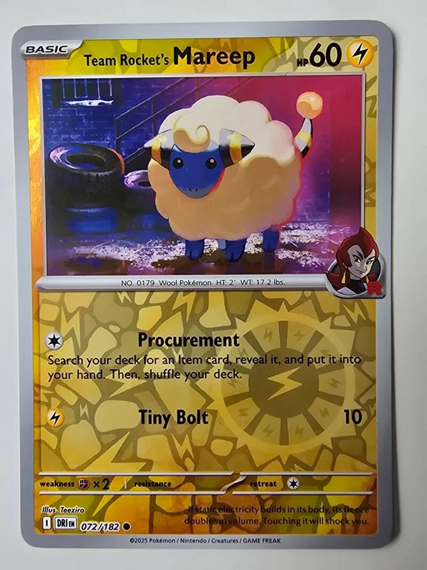 TEAM ROCKET'S MAREEP (DESTINED RIVALS 072/182) (REVERSE HOLO) (TRADING CARD)
