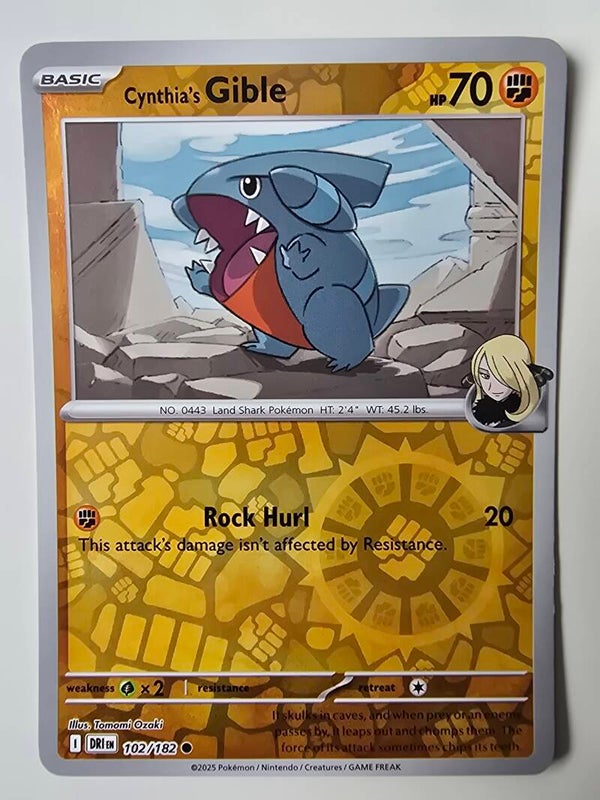 CYNTHIA'S GIBLE (DESTINED RIVALS 102/182) (REVERSE HOLO) (TRADING CARD)